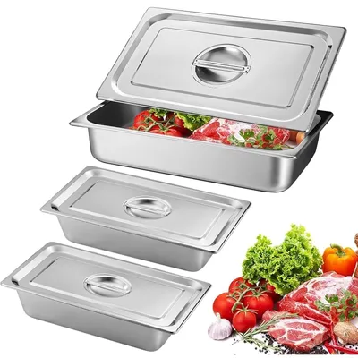 Immagine prodotto di Omgoods - Set di 3 padelle per impanatura, dimensioni 32,5 x 17,5 x 6,5 cm