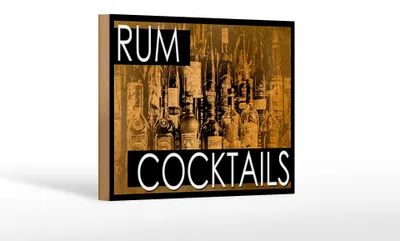 Produktbild von Holzschild Alkohol 18x12cm Rum Cocktails