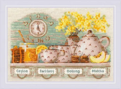 Image de Kit de point de croix Riolis Teezeit