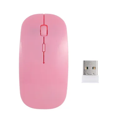 Produktbild von 2.4G Wireless Mouse Tragbare ultraduenne Mute Mouse 4 Tasten Wireless Optical Mouse 1600DPI fuer Desktop-Computer Laptop Pink