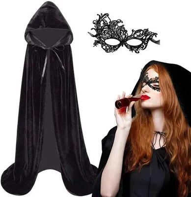 Obrázek produktu pro Omgoods - Černý plášť se maskou, sada na Halloween