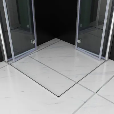 Produktbild von Duschkabine Eckeinstieg 100x80 cm Falttür mit Doppel Faltbar Duschtür, 6mm NANO ESG Glas, Drehfalttür komplett Dusche Höhe 197cm, ohne Duschwanne