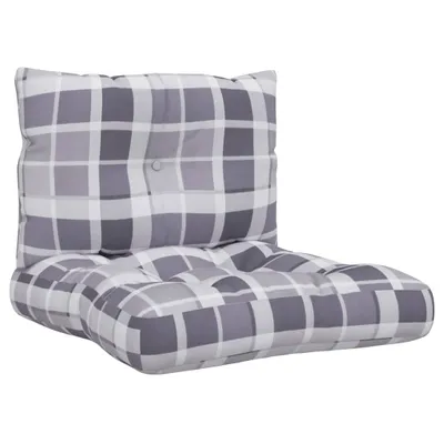 Immagine prodotto di vidaXL Cuscino Pallet 2 pezzi in tessuto a quadri grigio