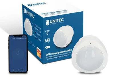 Produktbild von WIFI Bewegungsmelder mit 10 m Reichweite, Push-Benachrichtigung & smarter Steuerung über Tuya Smart Life App