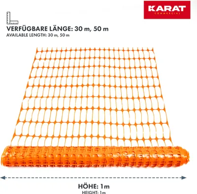 Produktbild von Absperrzaun Chester Maschenweite: 10x4 cm Höhe: 100 cm Länge: 30 m Orange