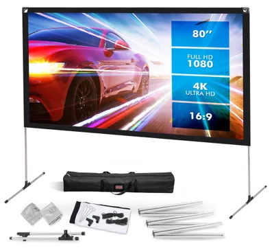 Productafbeelding van Pyle Beamer scherm, 80 inch – 16:9 HD 4K, projectiescherm met statief, draagbaar