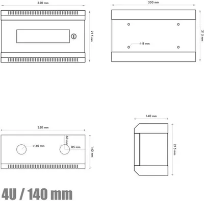 Produktbild von Datacom 10" 4U/140 mm (Glas) schwarz