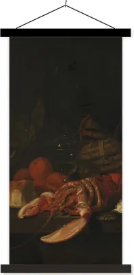 Produktbild von MuchoWow® Textilposter Stilleben - Gemälde von Jan Davidsz. de Heem 90x180 cm mit schwarzem Rahmen - Dekoration Wohnzimmer