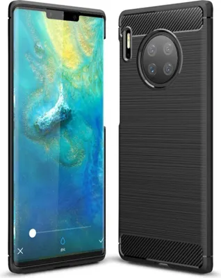 Produktbild von Huawei Mate 30 Pro TPU Case Carbon Fiber Optik Brushed Schutz Hülle Schwarz