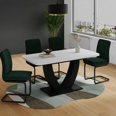 Immagine prodotto di tavolo da pranzo allungabile Vicco Fenaro Bianco/nero 120 x 80 cm Estensibile, Model 58037