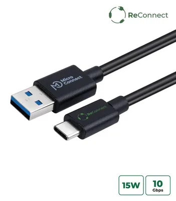 Image de Microconnect ECO-USB3.2CA05, 0.5 m, USB A, USB C, USB 3.2 Gen 2 (3.1 Gen 2), Noir