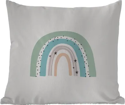 Produktbild von MuchoWow® Outdoor Kissen - Regenbogen - Kinder - Sterne - Tupfen - Pastell - 40x40 cm - Wetterfest - Lounge Kissen - Kopfkissen - Interieur - Polster mit Bild