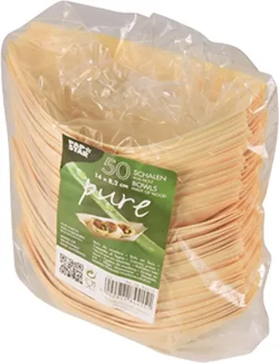 Obrázok produktu pre Papstar Fingerfood Schiffchen Holz pure 14 x 8,2 cm 50 Stück