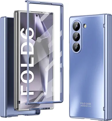 Image de Etui pour Samsung Galaxy Z Fold 6 étui PC dur électro-plaqué avec charnière et protection d'écran