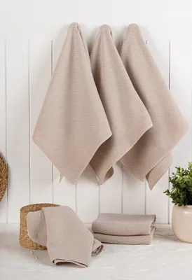 Produktbild von Hermia Concept, Eloise - Beige, Küchenhandtuch-Set (6-teilig), 90 % BAUMWOLLE / 10 % POLYESTER, Beige, 43 x 210 x 76 cm