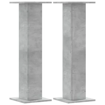 Image de vidaXL Pied de haut-parleur 2 pcs. Gris béton 30x30x95 cm Bois composite