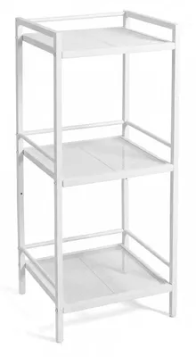 Produktbild von Küchenregal - 3-stöckiges Metall Standregal - Freistehend - Edelstahl - Wasserdicht - Platzsparend - Mehrzweck für Küche und Bad - Weiß