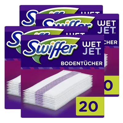 Imagen del producto de Swiffer WetJet, limpiador de suelos - Paquete de repuesto con 20 toallitas (paquete de 4)