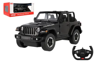 Produktbild von RC-Auto Jeep Wrangler Rubicon RASTAR, schwarz, Kunststoff, 29 cm, 2,4 GHz, ferngesteuert, batteriebetrieben, im Karton 44 x 19 cm
