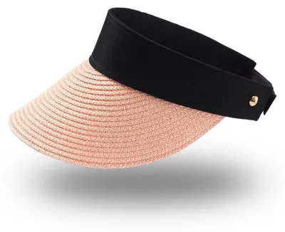 Immagine prodotto di Cappello estivo pieghevole in paglia, con chiusura a strappo e nastro decorativo, color rosa, taglia 52-61 cm