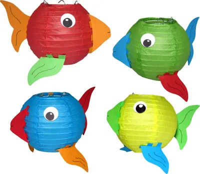 Produktbild von Laternen Bastelset Fische von Prell, 4 Stück