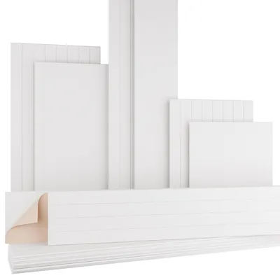 Produktbild von AKUSTIKO Felt Akustikpaneele selbstklebend Filz Wand- & Deckenplatten, schlichte Oberfläche & Lamellenstruktur Weiß