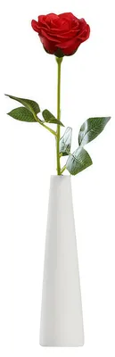 Keramikvase, konisch, weiß, 6x22x2,5 cm, schmale Öffnung