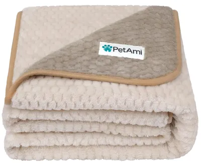 Immagine prodotto di Coperta in pile impermeabile per cani PetAmi, ideale per animali domestici di piccola e media taglia