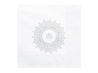 Obrázok produktu pre Servítky IHS 33x33cm 20 kusov biele strieborné