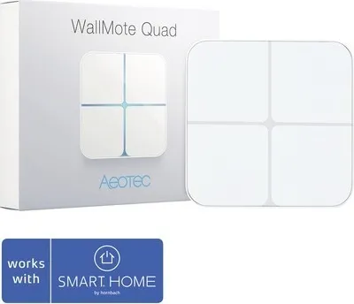 Produktbild von Aeotec Funkwandschalter WallMote Quad mit 4 Tasten für Steuerung von Geräten und Szenen Slider-Funktion AEOEZW130 - Kompatibel mit SMART HOME by hornbach