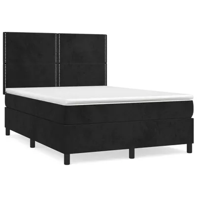 Productafbeelding van vidaXL Boxspringbed met matras, zwart, 140x190 cm, fluweel
