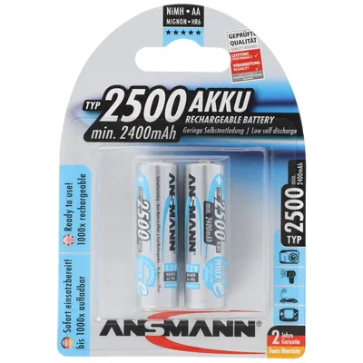 Obrázek produktu pro Nabíjecí baterie Ansmann AA / HR6 2500 mAh maxE Plus 2 ks.