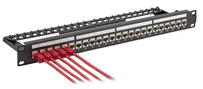 Obrázek produktu pro EFB Elektronik 37598.1, Gigabit Ethernet, RJ-45, Cat6a, Černá, 1U, 483 mm