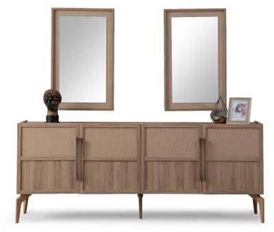 Zdjęcie produktu dla Kredens Kredens Designerski Drewniany Regał Szafka Meble Beżowy