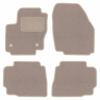 Productafbeelding van Velours automatten voor Ford Mondeo MK4 2012-2014 (liftback/sedan/stationwagen) – 4-delig, beige, op maat – Wielganizator LUX
