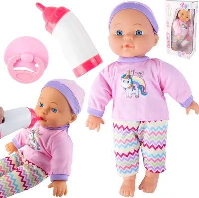 Image de Malplay poupée bébé accessoires tétine biberon jouet 30 cm poupée souple 3 ans et plus cadeau