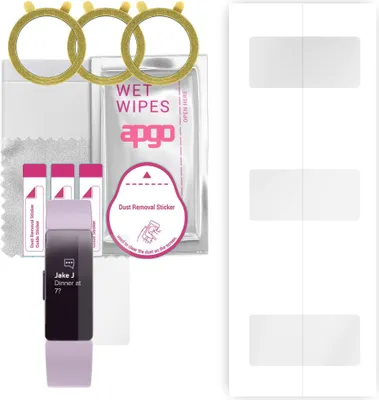Produktbild von apgo 3 Stück Schutzfolie, klar, kompatibel mit Fitbit Inspire HR Smartwatch, Hydrogel Displayschutzfolie mit Positionierhilfe, Displayfolie, robust und kratzfest
