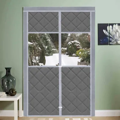 Produktbild von Pottwal Magnetischer Thermoschutzvorhang mit transparentem Fenster, 90x210cm, Thermo Türvorhang, Selbstschließend, Wasserdicht & Winddicht, Isolationsschutz, Thermovorhang