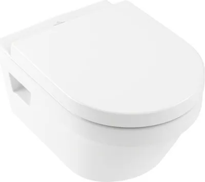 Obrázok produktu pre Villeroy & Boch Architectura závesné WC so splachovacím okrajom otvorené splachovanie biele lesklé s povrchovou úpravou bez WC sedátka 5684R0R1