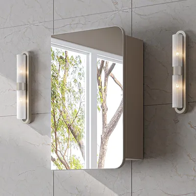 Image de Meuble de salle de bain Roomart LYCIA-50, armoire de toilette de 45 cm de large, beige