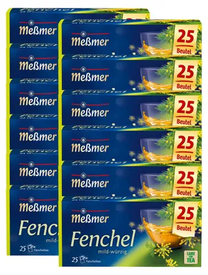 Obrázek produktu pro Meßmer Fenyklový bylinný čaj jemný aromatický 25 čajových sáčků 75g balení 12 ks