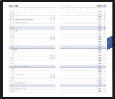 Image de Taschenkalender 32S 1M/2S sort