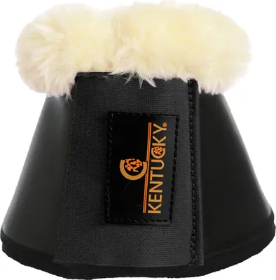 Produktbild von Kentucky Horsewear Hufglocken Leder Lammfell Sprungglocken Schwarz/Natur M