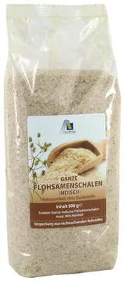 Produktbild von Avitale Ganze Flohsamenschalen aus Indien, 99% Reinheit, reich an Ballaststoffen - Verpackt in Deutschland, 1er Pack (1 x 500 g)
