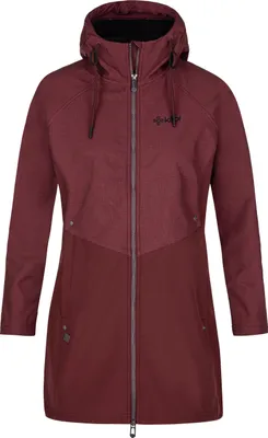 Zdjęcie produktu dla Damski płaszcz softshell Kilpi LASIKA-W, CIEMNOCZERWONY, rozmiar 34