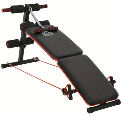 Obrázok produktu pre Posilovací stroj na brušné svaly – tréningová lavica – fitness lavica – zariadenie na posilňovanie brucha – nastaviteľná a skladacia