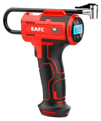 Immagine prodotto di Compressore d'aria / Pompa per pneumatici - Pompa manuale senza fili - 150 PSI - 12 V - Alimentata a batteria - Per auto, moto, biciclette e palloni - Gialla