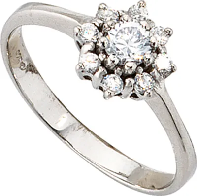 Produktbild von Eleganter Ring Damenring mit Zirkonia 925 Silber Sterlingsilber Damen Innenumfang 60mm  Ø19.1mm