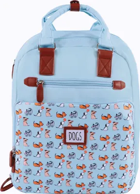 Produktbild von Biggdesign Hunde Laptop-Rucksack für Frauen, Wasserdichter Arbeitsrucksack mit Laptop-Fach, Reiserucksack mit Gepäckschlaufe, Schulcomputer-Rucksack, 15 Zoll Laptop und Notebook, Diebstahlschutz, Blau