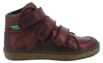 Produktbild von Kinderstiefel Kickers Lohan hoch Klettverschluss Bordeaux Metallic Leder Glam 34